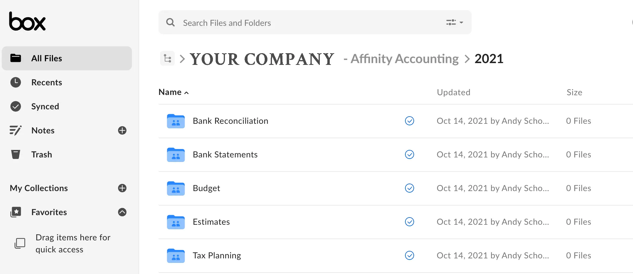 File structure for yearly folders